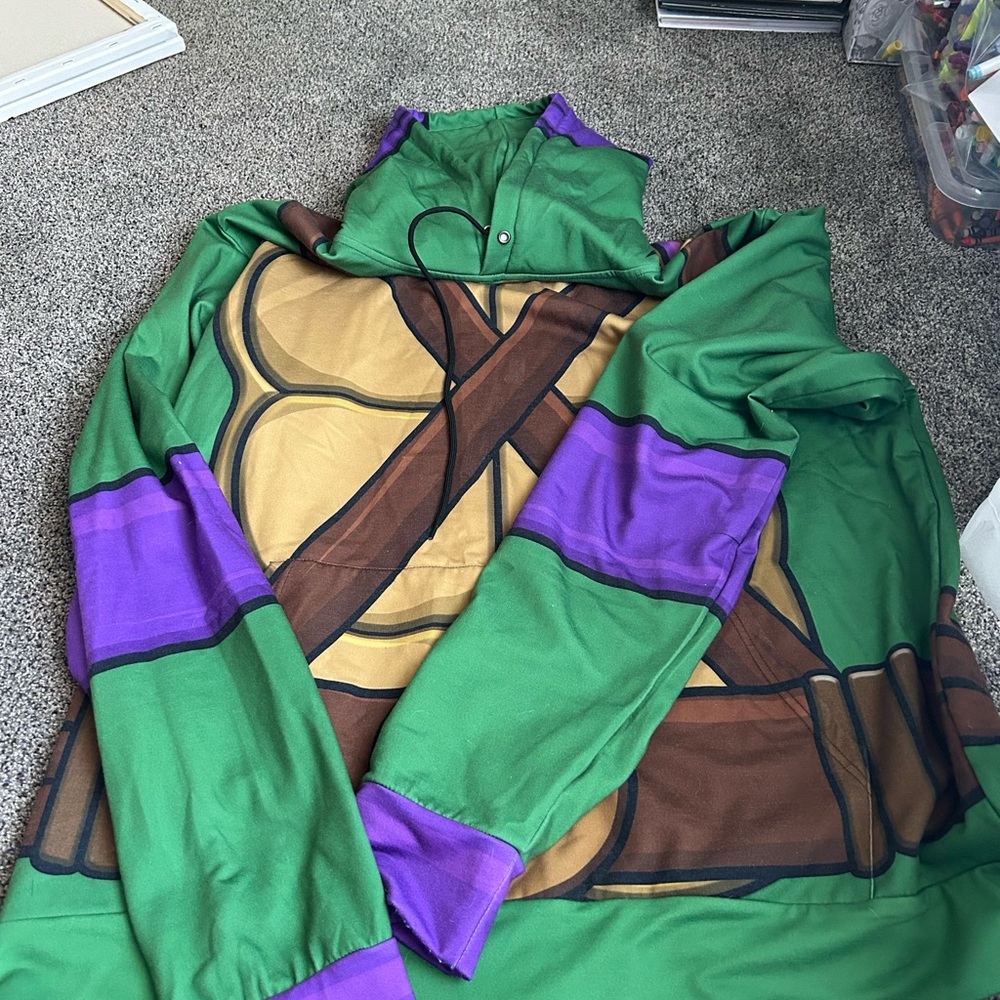 Stylish Green and Purple Cowl Neck Sweater